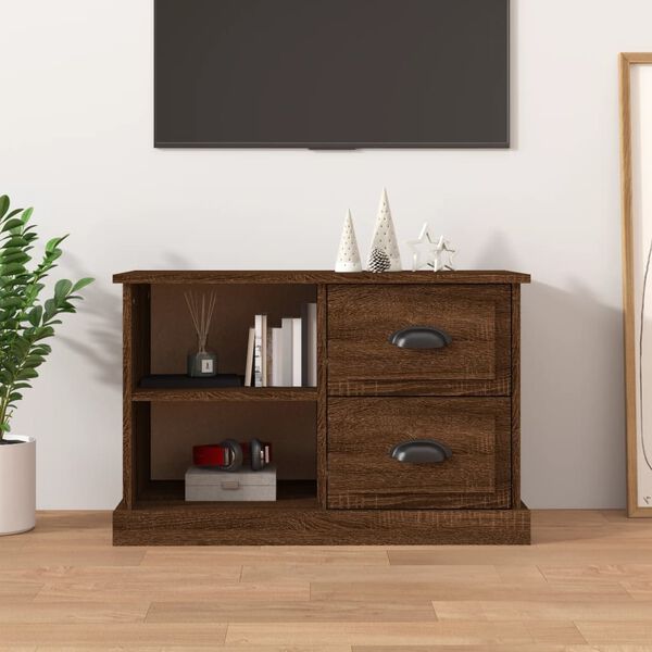 vidaXL Meuble TV ch&ecirc;ne marron 73x35,5x47,5 cm bois d'ing&eacute;nierie