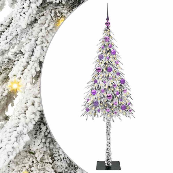 vidaXL Sapin de No&euml;l avec 150 LED Blanc 150 cm PE et Acier