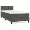 vidaXL Sommier &agrave; lattes de lit et matelas Gris fonc&eacute; 80x200 cm Velours