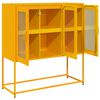 vidaXL Buffet jaune moutarde 100,5x39x107 cm acier lamin&eacute; &agrave; froid