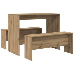 vidaXL Ensemble table &agrave; manger et bancs 3 pcs bois d'ing&eacute;nierie