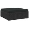 vidaXL Repose-pied sectionnel 1 pc avec coussin R&eacute;sine tress&eacute;e Noir