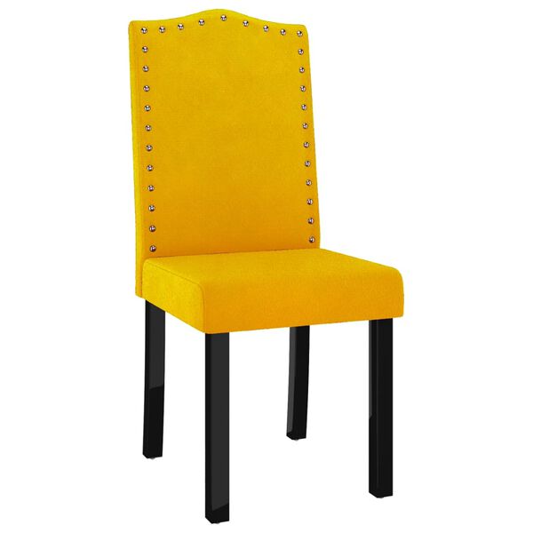 vidaXL Chaises &agrave; manger lot de 4 jaune velours