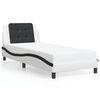 vidaXL Cadre de lit sans matelas Zadar blanc et noir 80x200 cm similicuir