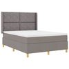 vidaXL Lit &agrave; ressorts avec matelas Taupe 140 x 190 cm tissu
