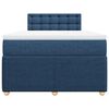 vidaXL Sommier &agrave; lattes de lit avec matelas bleu 120x190 cm tissu