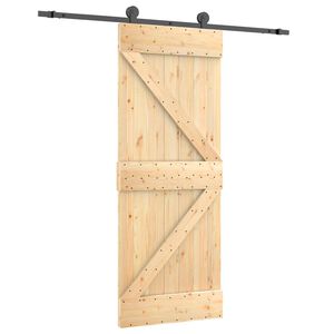 vidaXL Porte coulissante Naturel et noir 70 x 210 cm
