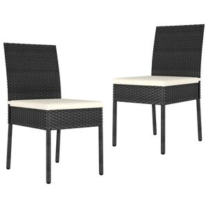 vidaXL Chaises à manger de jardin lot de 2 résine tressée noir