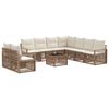 vidaXL Ensemble de canap&eacute; de jardin 10 pcs Beige polyrotin