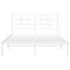 vidaXL Cadre de lit m&eacute;tal sans matelas et t&ecirc;te de lit blanc 140x190 cm