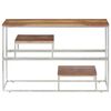 vidaXL Table console argenté acier inoxydable et bois massif d'acacia