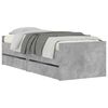 vidaXL Cadre de lit avec tiroirs sans matelas gris b&eacute;ton 100x200 cm