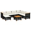 vidaXL Salon de jardin 8 pcs avec coussins noir r&eacute;sine tress&eacute;e