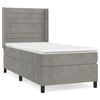 vidaXL Sommier &agrave; lattes de lit et matelas Gris clair 90x200 cm Velours