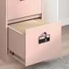 vidaXL Cabinet de Dossier Rose 44 x 50 x 106.5 cm Acier Lamin&eacute; &agrave; Froid