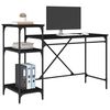 vidaXL Bureau Ch&ecirc;ne noir 135 x 50 x 90 cm Bois d'ing&eacute;nierie