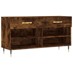 vidaXL Banc &agrave; chaussures ch&ecirc;ne fum&eacute; 102x35x55 cm bois d'ing&eacute;nierie
