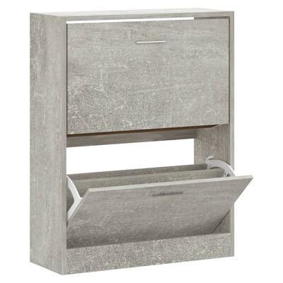 vidaXL Armoire à chaussures Gris béton 63x24x81 cm Bois d'ingénierie