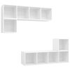 vidaXL Ensemble de meuble TV 4 pcs Blanc Bois d'ingénierie