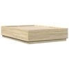 vidaXL Cadre de lit avec LED sans matelas ch&ecirc;ne sonoma 160x200 cm