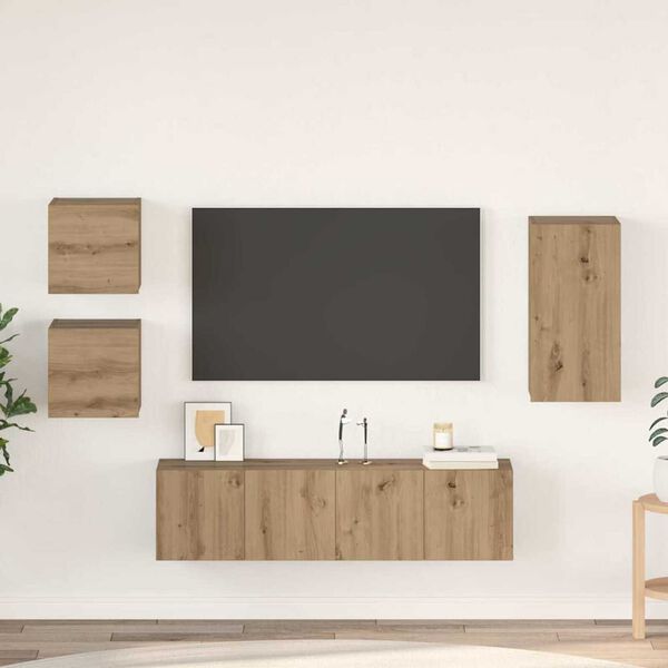 vidaXL Ensemble de meubles TV 5 pcs ch&ecirc;ne artisanal 30.5 x 30 x 60 cm