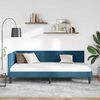 vidaXL Cadre de lit d'angle Bleu 100 cm x 200 cm Velours