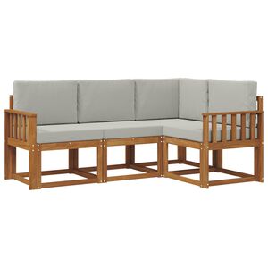 vidaXL Ensemble de canap&eacute;s d'ext&eacute;rieur 4 pc Gris Naturel et Clair