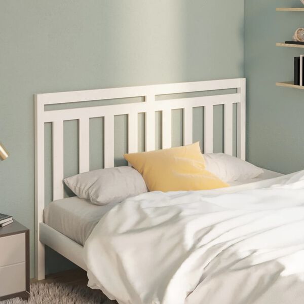 vidaXL T&ecirc;te de lit Blanc 166x4x100 cm Bois massif de pin