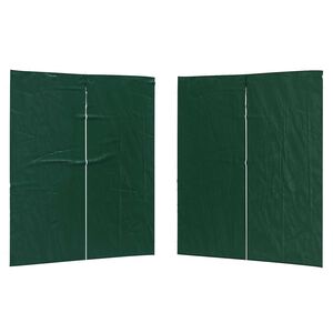 vidaXL Mur de tente de f&ecirc;te 2 pcs Vert 200 x 195 cm PE et acier
