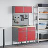 vidaXL Ensemble de placards de travail avec tiroir 6 pcs Rouge