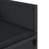 vidaXL Ensemble &agrave; manger de jardin 15 pcs coussins noir r&eacute;sine tress&eacute;e