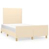 vidaXL Cadre de lit sans matelas cr&egrave;me 120x190 cm tissu