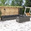 vidaXL Salon de jardin 10 pcs avec coussins R&eacute;sine tress&eacute;e Gris