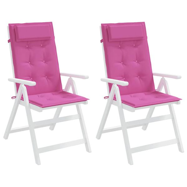 vidaXL Coussins de chaise &agrave; dossier haut lot de 2 rose tissu oxford