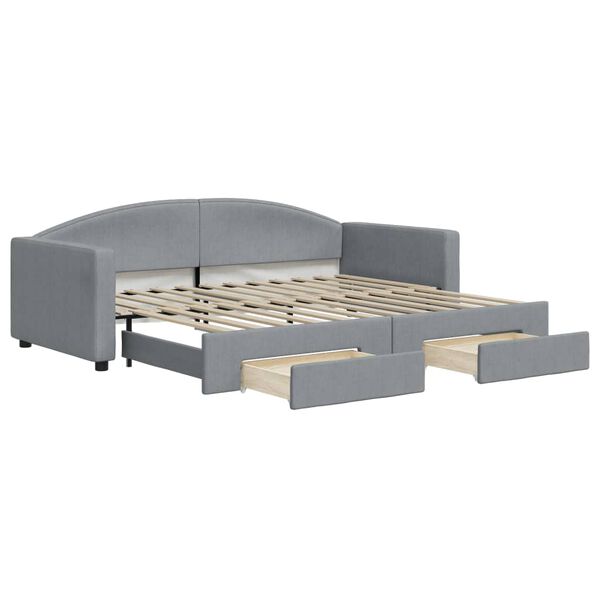vidaXL Lit de jour avec gigogne et tiroirs sans matelas 90x200 cm