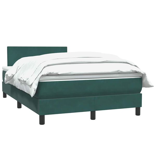 vidaXL Sommier &agrave; lattes de lit et matelas vert fonc&eacute; 120x210cm velours