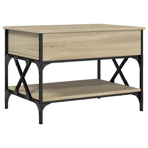vidaXL Table basse ch&ecirc;ne sonoma 70x50x50 cm bois d'ing&eacute;nierie et m&eacute;tal