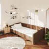 vidaXL Lit avec &eacute;clairage USB Marron Tissu 90x200 cm