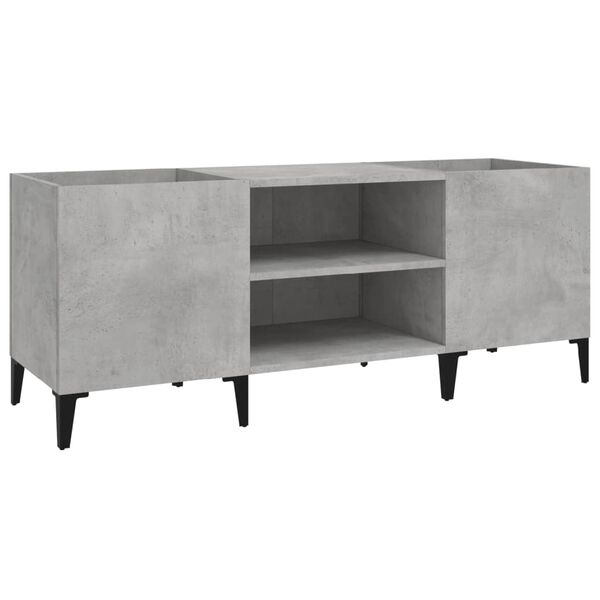 vidaXL Armoire &agrave; disques gris b&eacute;ton 121x38x48 cm bois d'ing&eacute;nierie
