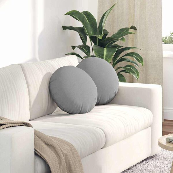 vidaXL Coussins de si&egrave;ge 2 pcs Gris nuage &Oslash;40 x 13 cm tissu