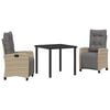 vidaXL Ensemble de salle &agrave; manger pour jardin 3 pc Beige polyrotin