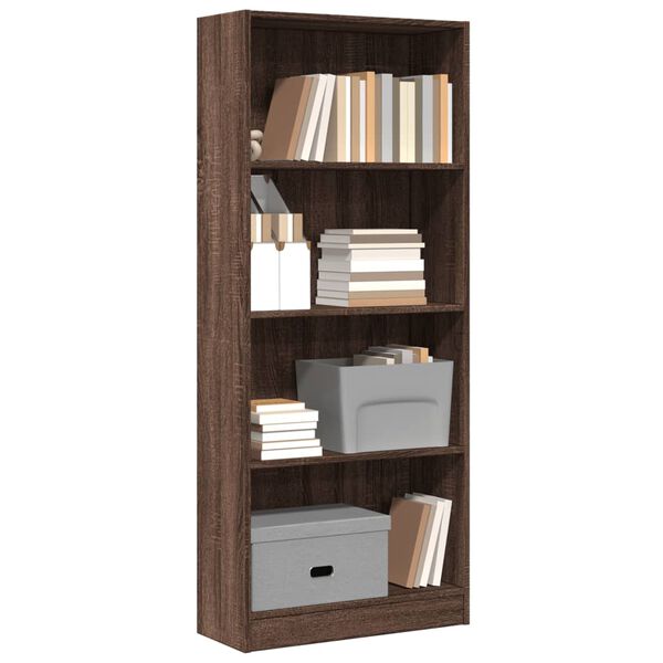 vidaXL Biblioth&egrave;que ch&ecirc;ne marron 60x24x143 cm bois d'ing&eacute;nierie