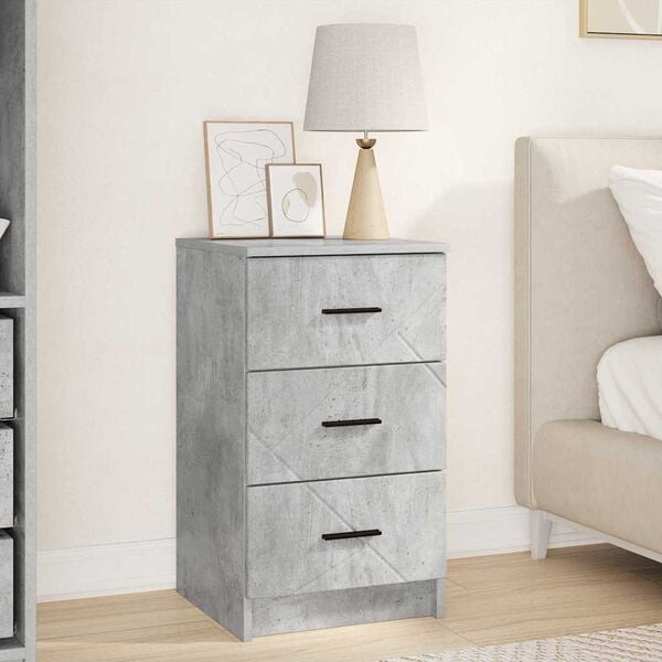 vidaXL Cabinet de chevet Gris b&eacute;ton 38 x 38 x 66 cm Bois d'ing&eacute;nierie