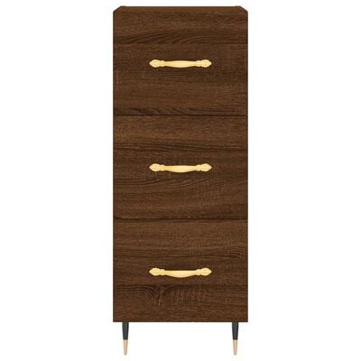 vidaXL Buffet haut Chêne marron 34,5x34x180 cm Bois d'ingénierie