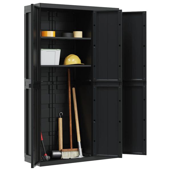 vidaXL Armoire de rangement d'extérieur noir 97x37x165 cm PP