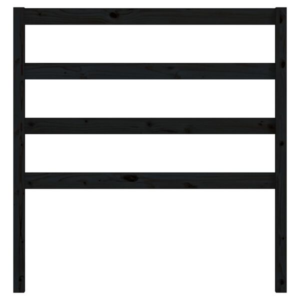vidaXL T&ecirc;te de lit Noir 96x4x100 cm Bois massif de pin