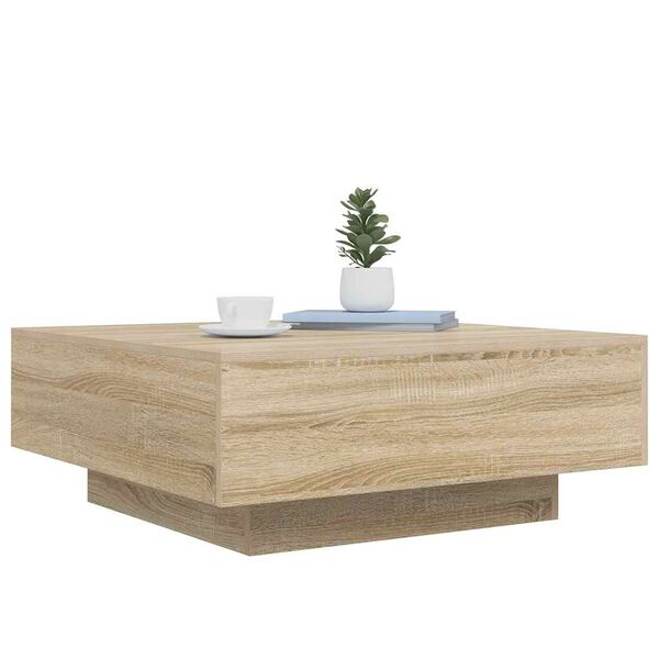 vidaXL Table basse ch&ecirc;ne sonoma 80x80x31 cm bois d'ing&eacute;nierie
