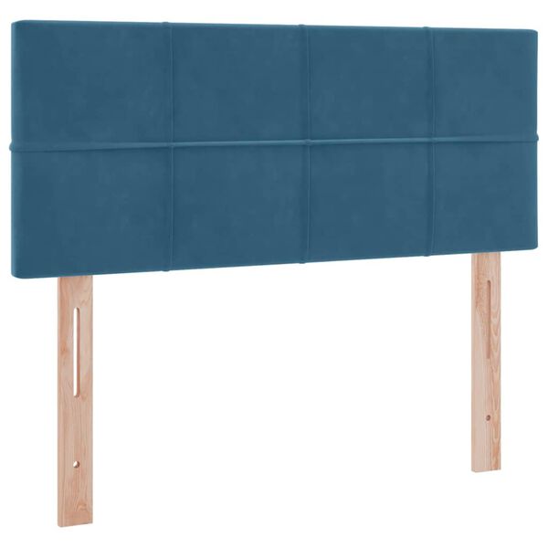 vidaXL Lit avec rangement et LED Bleu fonc&eacute; 120 x 200 cm Velours