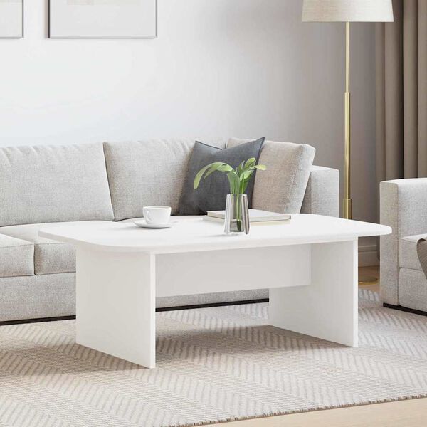 vidaXL Table basse Blanc 93 x 53 x 33 cm Bois d'ing&eacute;nierie