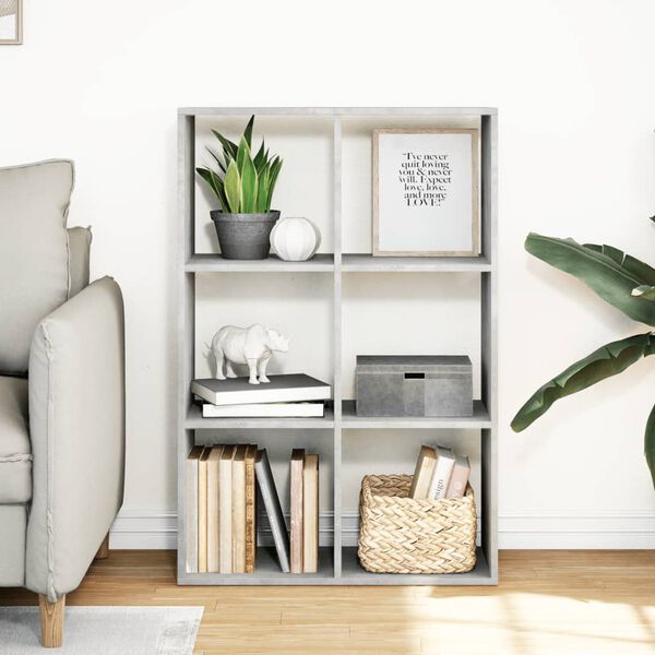vidaXL &Eacute;tag&egrave;re s&eacute;paratrice de pi&egrave;ce gris b&eacute;ton 69,5x29x103,5 cm